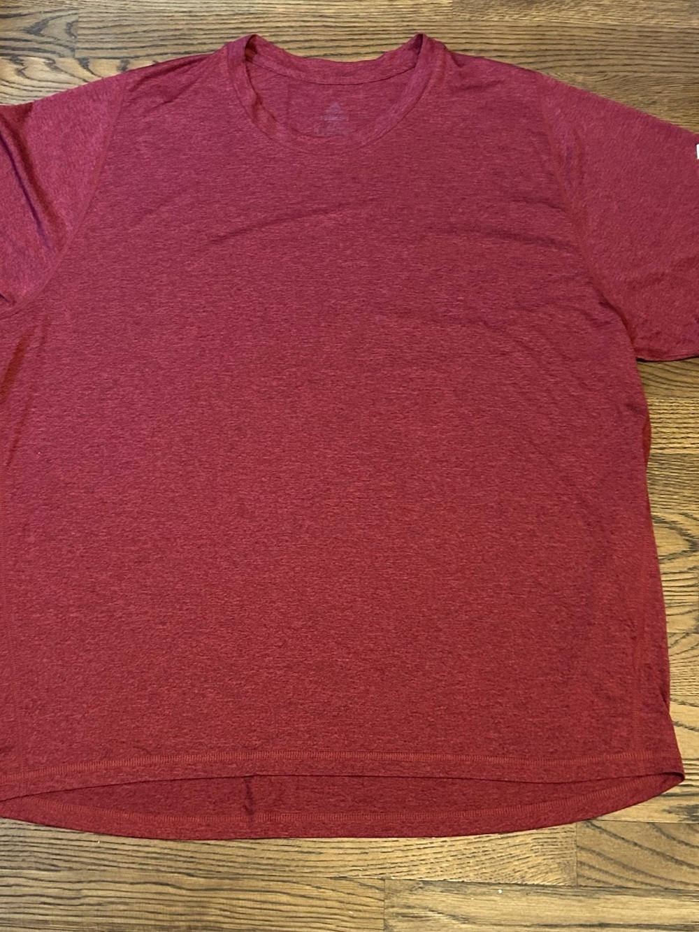 adidas Men's Heather Red Short Sleeve Crew Tee athletic wear